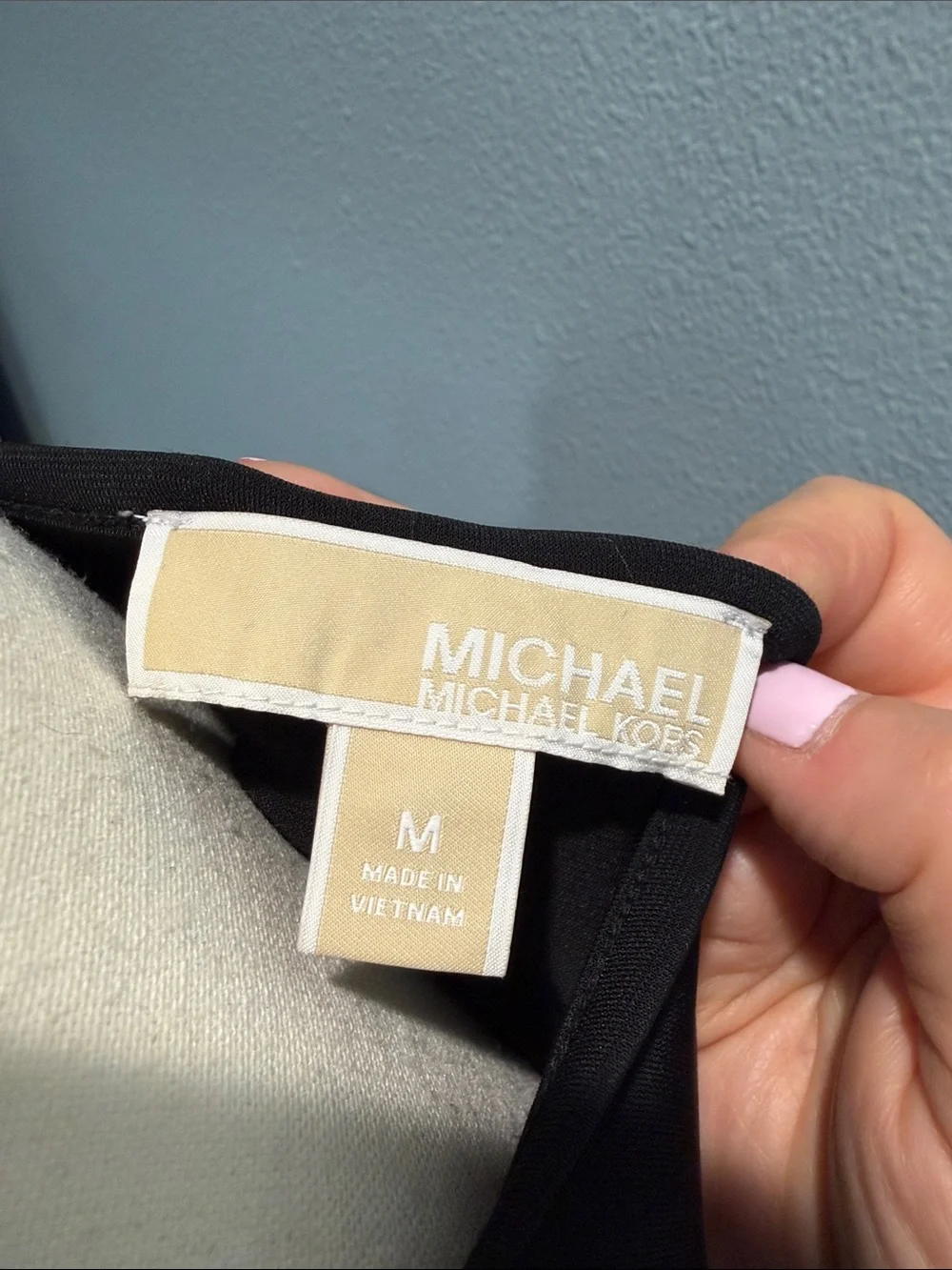 Michael Kors Black Midi Dress with Silver Stud Accents